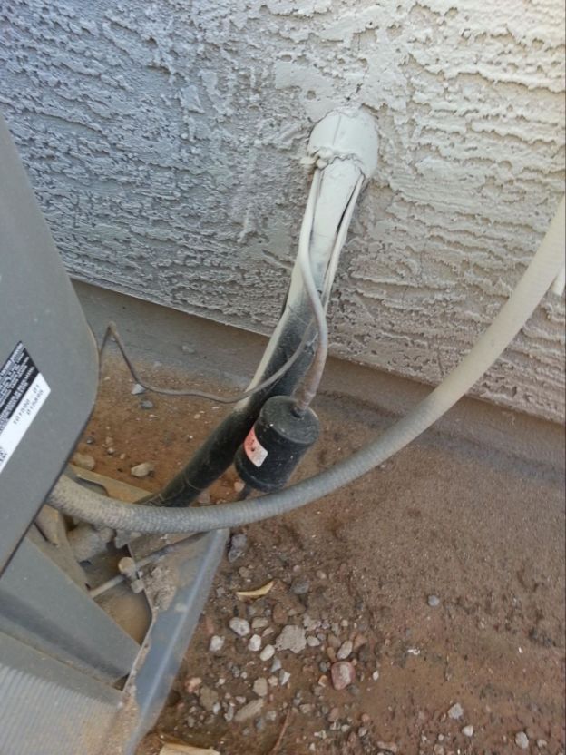 Refrigerant lines connecting an outdoor AC unit to indoor unit